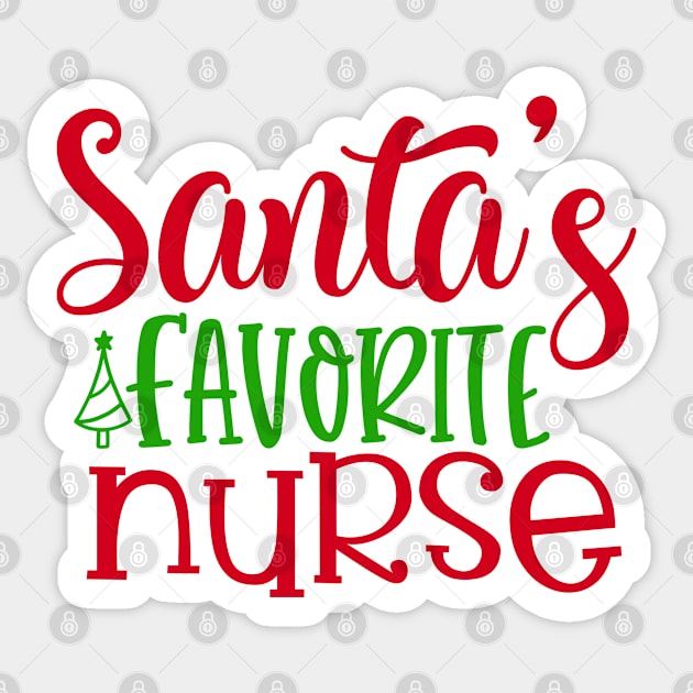 santa's favorite nurse, christmas gift, nurse gift Sticker by Kingostore